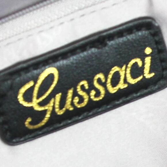 Gussaci Women's Large Tote Shoulder Handbag Minimalist Neutral Cream Black Trim - Picture 5 of 12